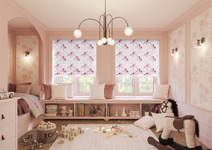 Unicorn Magic, Pink - Motorised Roman Blind - Image 8